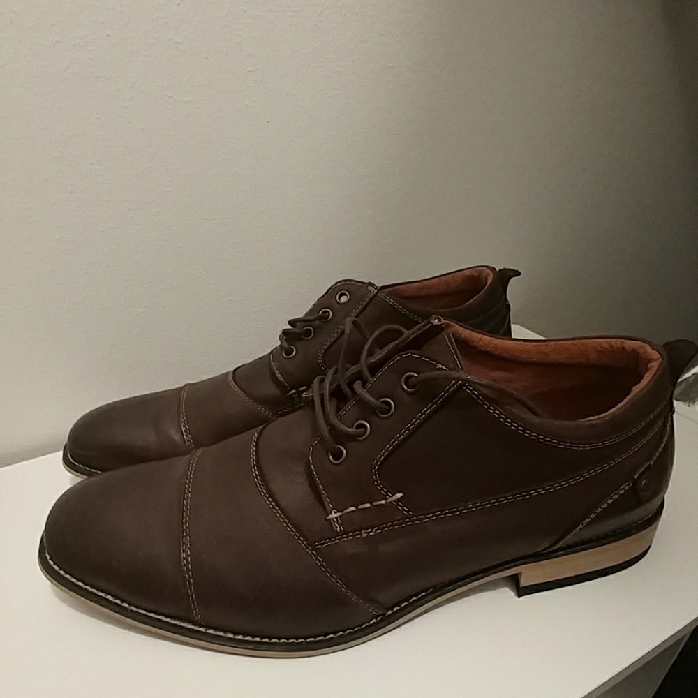 Kunsto Men's Leather Cap Toe Oxford Shoes